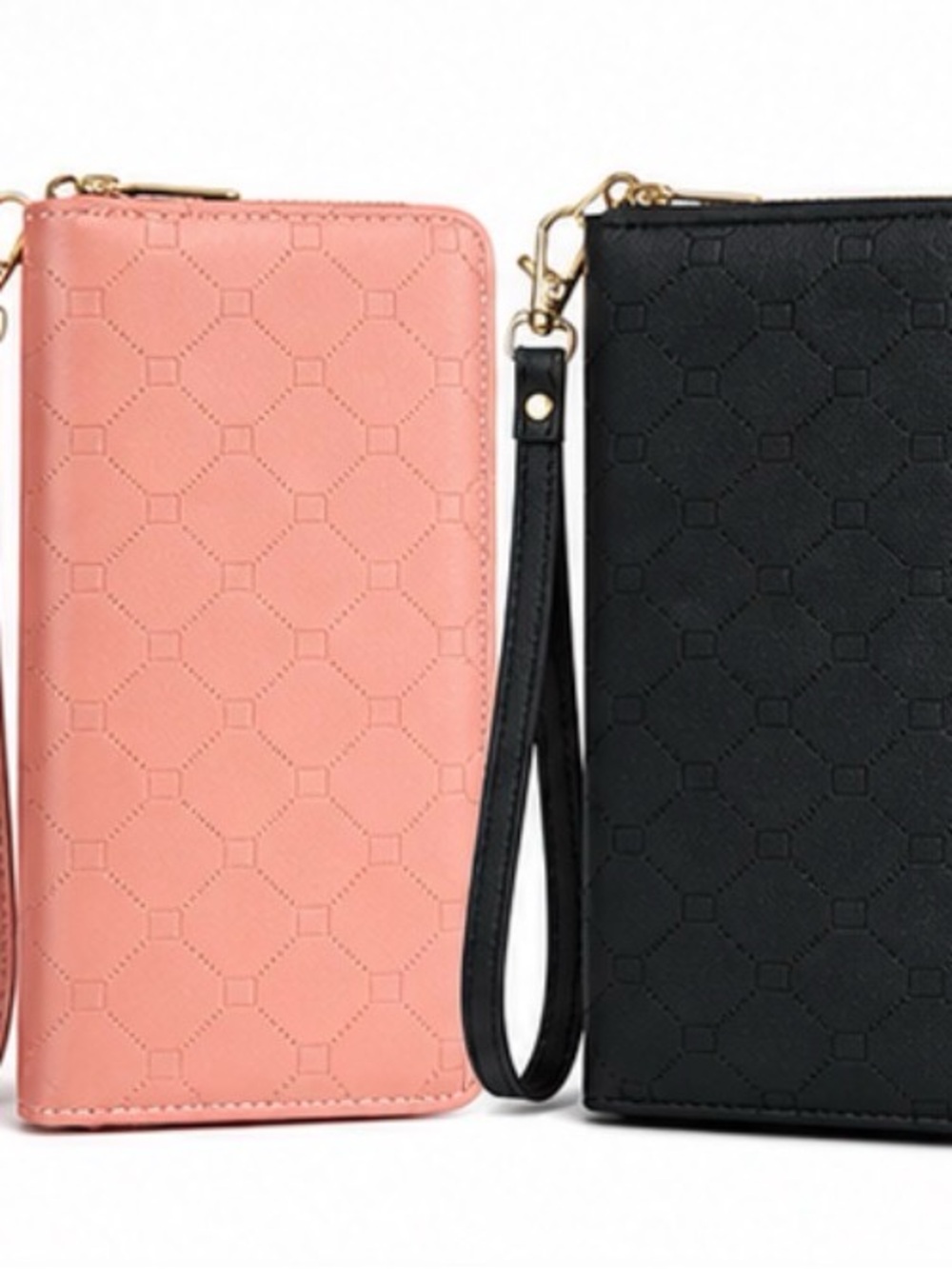 Wristlet Phone Wallet - Pink and Black